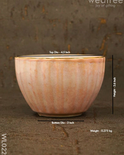 Bowl Antique (Light Pink & Gold) - Set Of 2 Wl0224 Ceramics