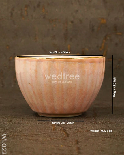 Bowl Antique (Light Pink & Gold) - Set Of 2 Wl0224 Ceramics