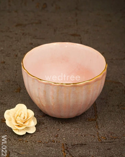 Bowl Antique (Light Pink & Gold) - Set Of 2 Wl0224 Ceramics