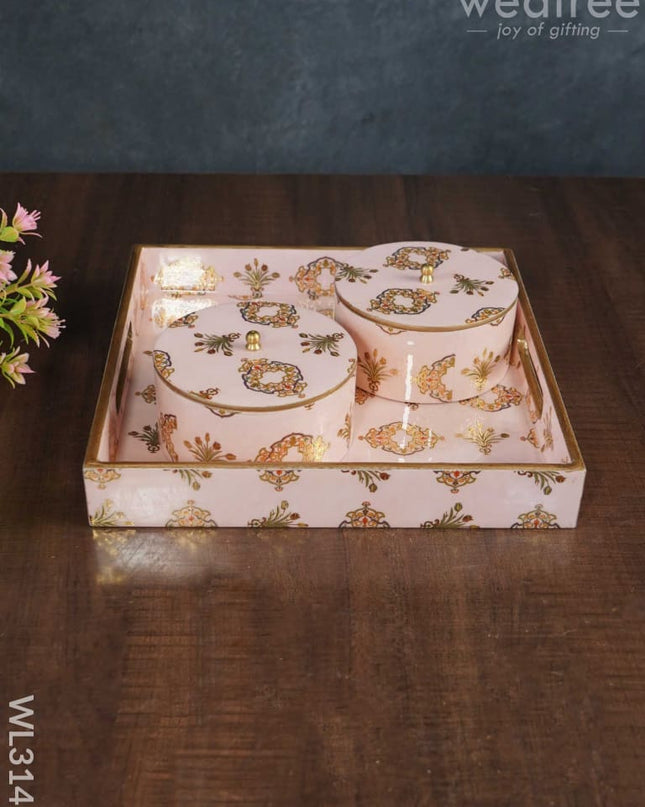 Digital Printed 2 Bowl With Tray - Wl3141 Dining Essentials