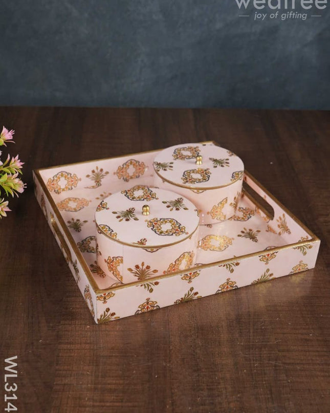 Digital Printed 2 Bowl With Tray - Wl3141 Dining Essentials