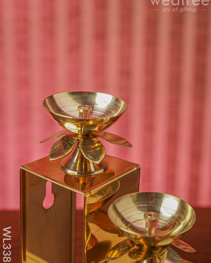 Brass 3 Step Diya Stand Wall Hanging - Wl3385 Swarna Golu