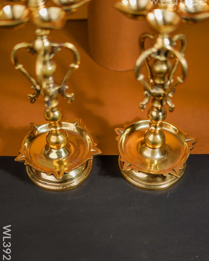 Brass 5 Face Annapakshi Kuthuvilakku - Set Of 2 Wl3927 Diya