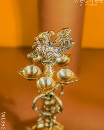 Brass 5 Face Annapakshi Kuthuvilakku - Set Of 2 Wl3927 Diya