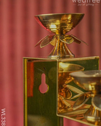 Brass 5 Step Diya Stand Wall Hanging - Wl3386 Swarna Golu