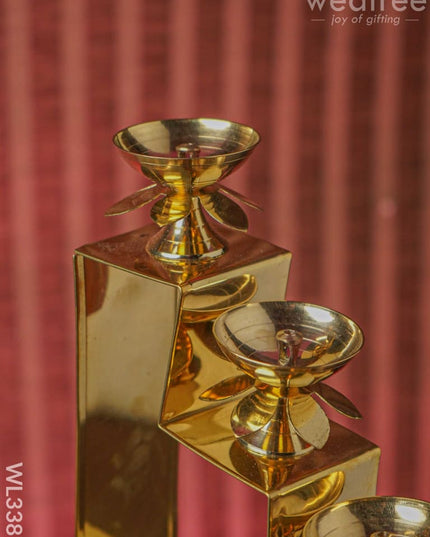 Brass 7 Step Diya Stand Wall Hanging - Wl3387 Swarna Golu