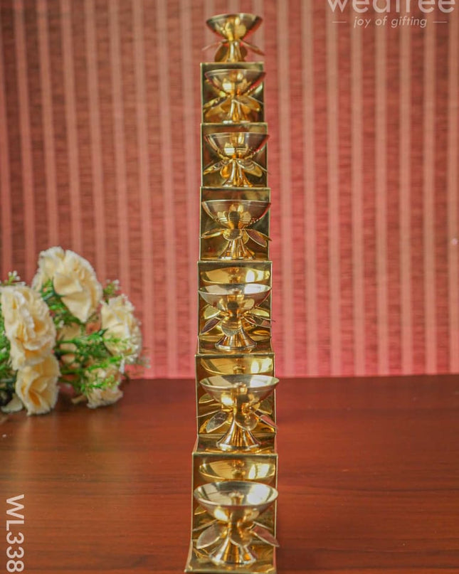 Brass 7 Step Diya Stand Wall Hanging - Wl3387 Swarna Golu