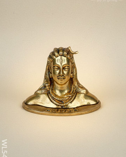 Brass Adiyogi Idol - 5 inch - WL5477 - Brass Figurines