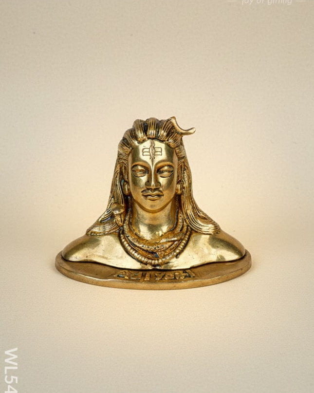 Brass Adiyogi Idol - 5 inch - WL5477 - Brass Figurines
