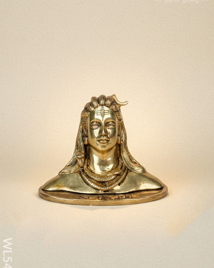 Brass Adiyogi Idol - 5 inch - WL5477 - Brass Figurines