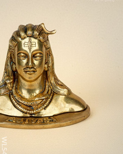 Brass Adiyogi Idol - 5 inch - WL5477 - Brass Figurines