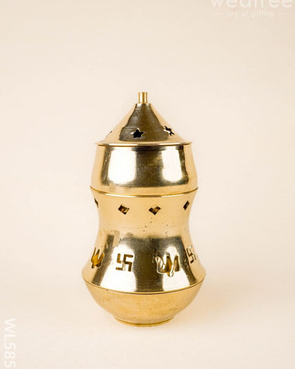 Brass Akhand Diya - 6 inch - WL5859 - Brass Diya