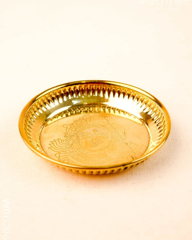 Brass Amman Face Plate - 4 inch - WBG2069 - Trays & Plates RG