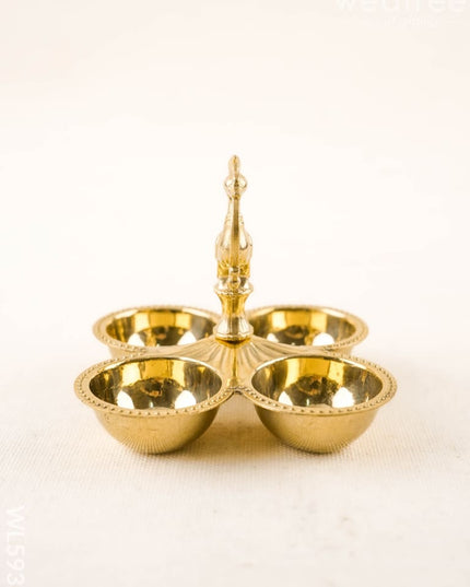 Brass Annapakshi - 4 Cup Kumkum Holder - WL5935 - Brass Utility