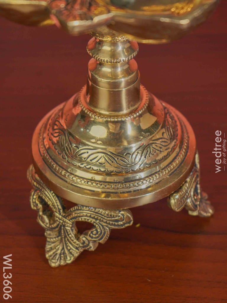 Brass Annapakshi 5 Face Diya With Tri-Stand - Wl3606