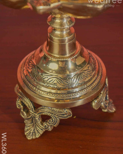 Brass Annapakshi 5 Face Diya With Tri-Stand - Wl3606
