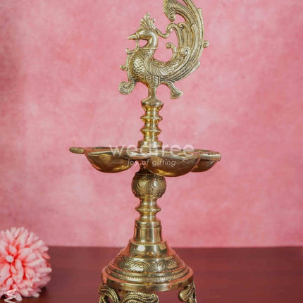 Brass Annapakshi 5 Face Diya With Tri-Stand - Wl3606