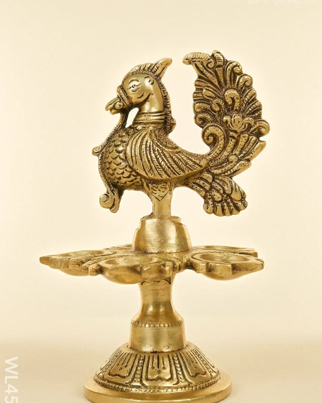 Brass Annapakshi 5 Face Diya - WL4580 - Brass Diya