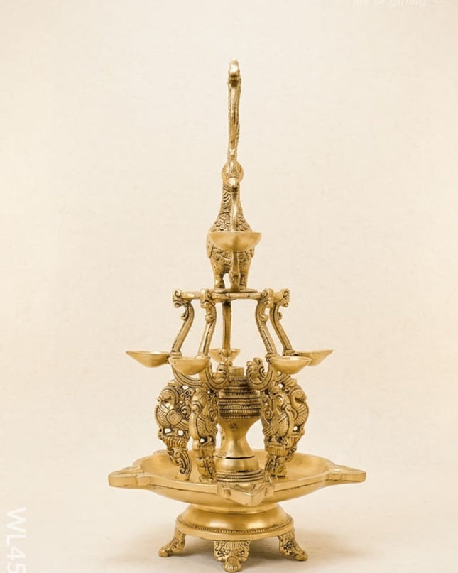 Brass Annapakshi 5 Face Diya - WL4581 - Brass Diya
