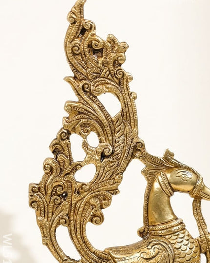 Brass Annapakshi Diya - 12 inch - WL5145 - Brass Diya