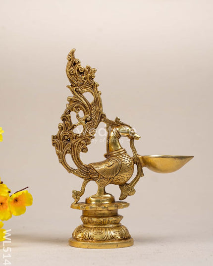 Brass Annapakshi Diya - 12 inch - WL5145 Brass Diya