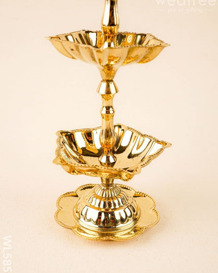 Brass Annapakshi Diya - 3 Step - 10 inch - WL5855 - Brass Diya