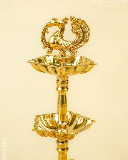 Brass Annapakshi Diya - 3 Step - 8 inch - WL5403 - Brass Diya