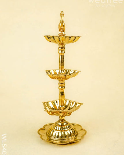 Brass Annapakshi Diya - 3 Step - 8 inch - WL5403 - Brass Diya