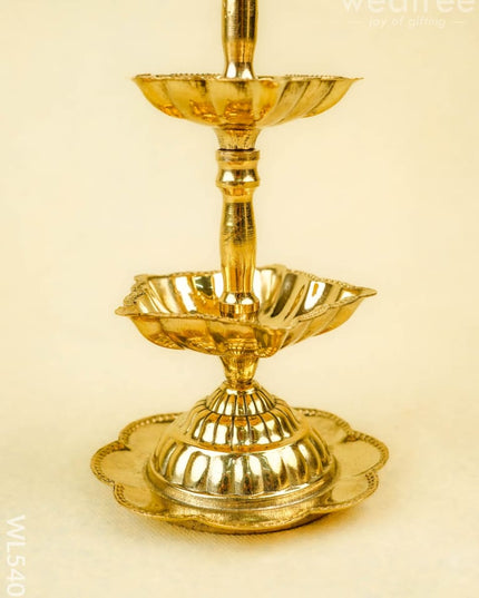 Brass Annapakshi Diya - 3 Step - 8 inch - WL5403 - Brass Diya