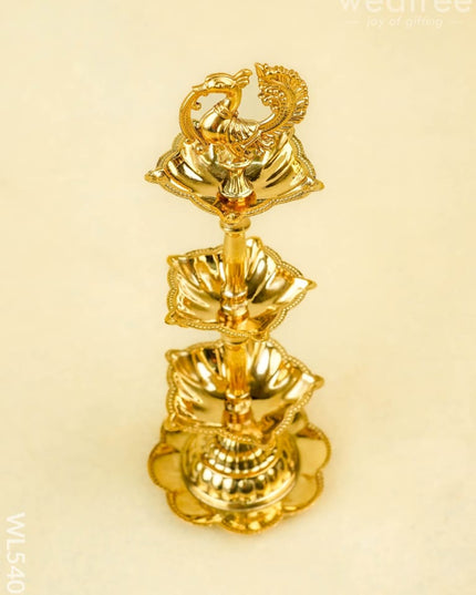 Brass Annapakshi Diya - 3 Step - 8 inch - WL5403 - Brass Diya