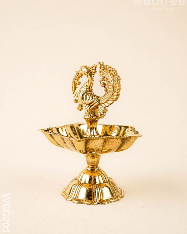 Brass Annapakshi Diya - 4 inch - WBG2018 - Brass Diya RG
