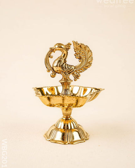 Brass Annapakshi Diya - 4 inch - WBG2018 - Brass Diya RG