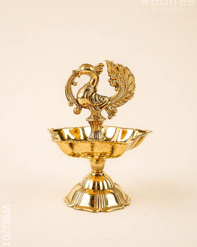 Brass Annapakshi Diya - 4 inch - WBG2018 - Brass Diya RG