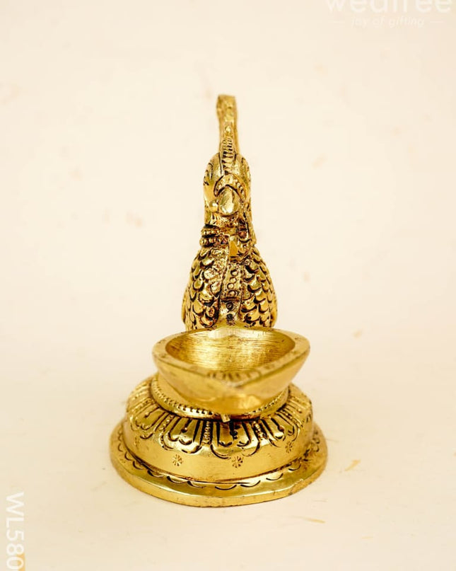 Brass Annapakshi Diya - 5 inch - WL5800 - Brass Diya