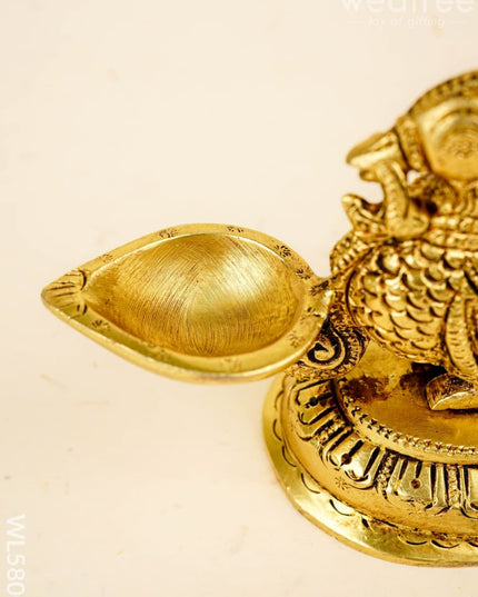 Brass Annapakshi Diya - 5 inch - WL5800 - Brass Diya