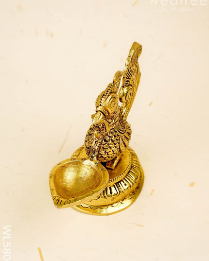 Brass Annapakshi Diya - 5 inch - WL5800 - Brass Diya