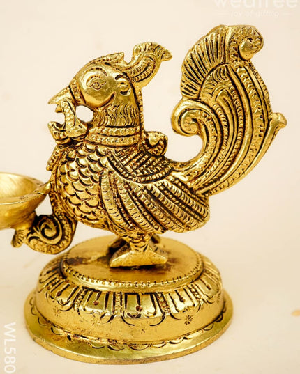 Brass Annapakshi Diya - 5 inch - WL5800 - Brass Diya