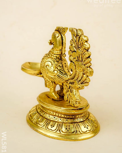 Brass Annapakshi Diya - 5 inch - WL5818 - Brass Diya