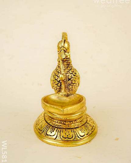 Brass Annapakshi Diya - 5 inch - WL5818 - Brass Diya