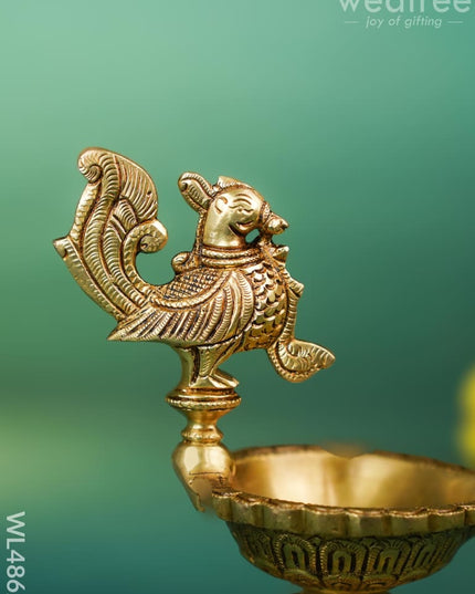 Brass Annapakshi Diya - 6 inch - WL4862 Brass Diya