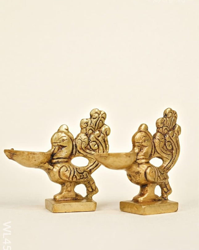 Brass Annapakshi Diya - Set of 2 - WL4575 - Brass Diya