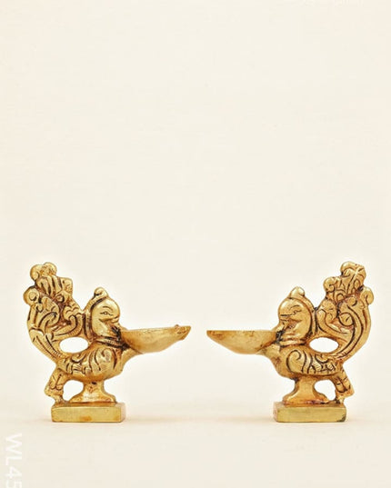 Brass Annapakshi Diya - Set of 2 - WL4575 - Brass Diya