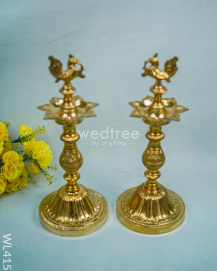 Brass Annam Diya - Seven Face Wl4159