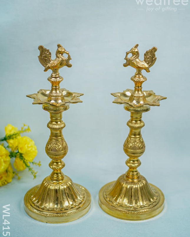 Brass Annam Diya - Seven Face Wl4159