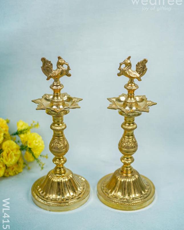 Brass Annam Diya - Seven Face Wl4159
