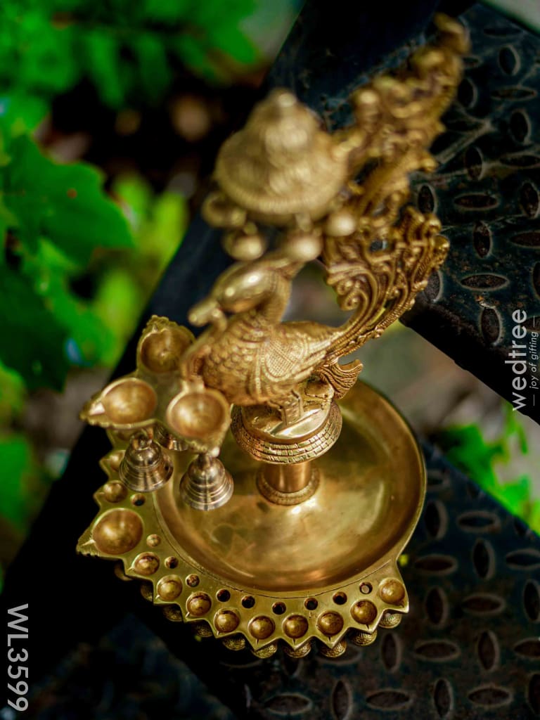 Brass Annapakshi Diya With Bells - Wl3599