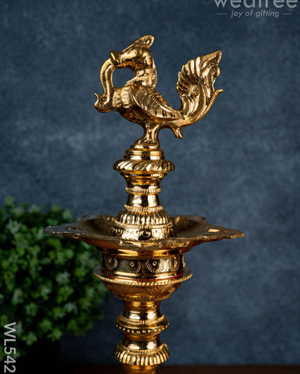 Brass Annapakshi Kuthu Vilakku - 15 inch - WL5428 - Brass Diya