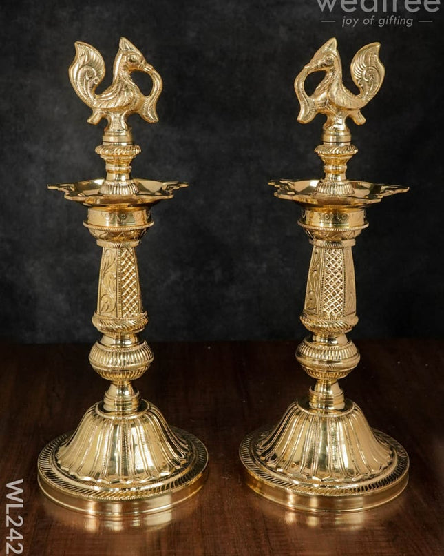 Brass Annapakshi Kuthu Vilakku - Wl2422 Diya