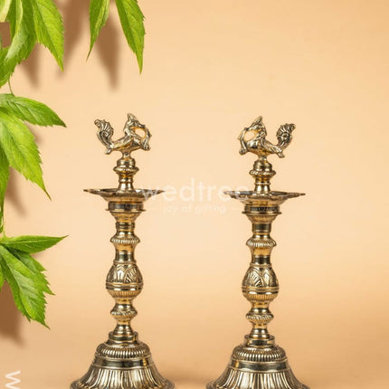 Brass Annapakshi Kuthu Vilakku - 16 inch - WL5005 Brass Diya