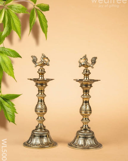 Brass Annapakshi Kuthu Vilakku - 16 inch - WL5005 Brass Diya